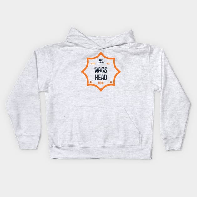 Nags Head, NC Summertime Vacationing Sun Signs Kids Hoodie by Contentarama